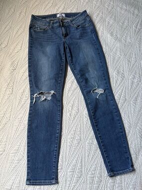 PAIGE Blue Skinny Ripped Knee Jeans